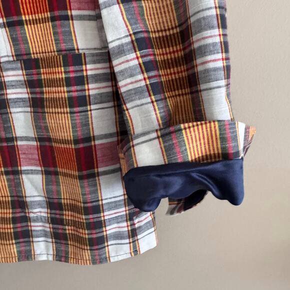 Rowing Blazers New York Indian Madras Multicolor Plaid Blazer Sports Coat Small - Picture 5 of 8